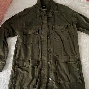 Army green long coat